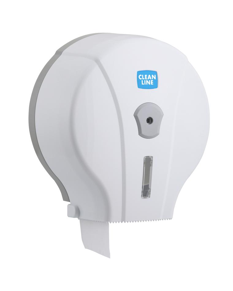 Distributeur Papier Toilette - Maxi Jumbo - Blanc - Cleanline - Promoline