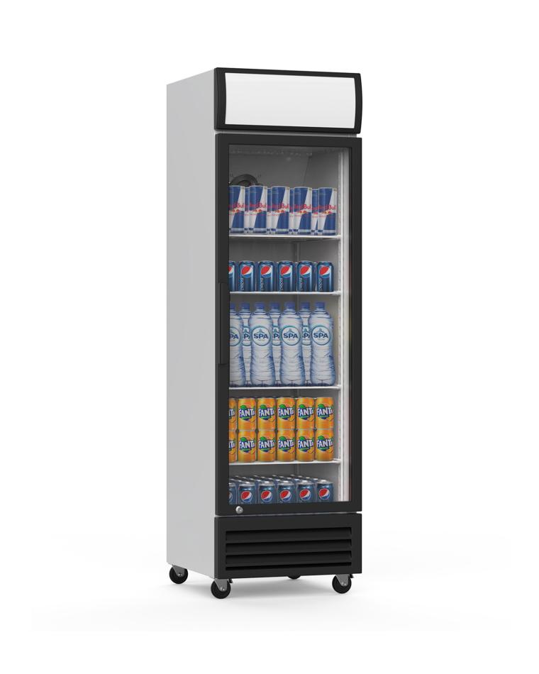 Réfrigérateur porte vitrée - 360 Litres - 1 porte - Blanc - Promoline