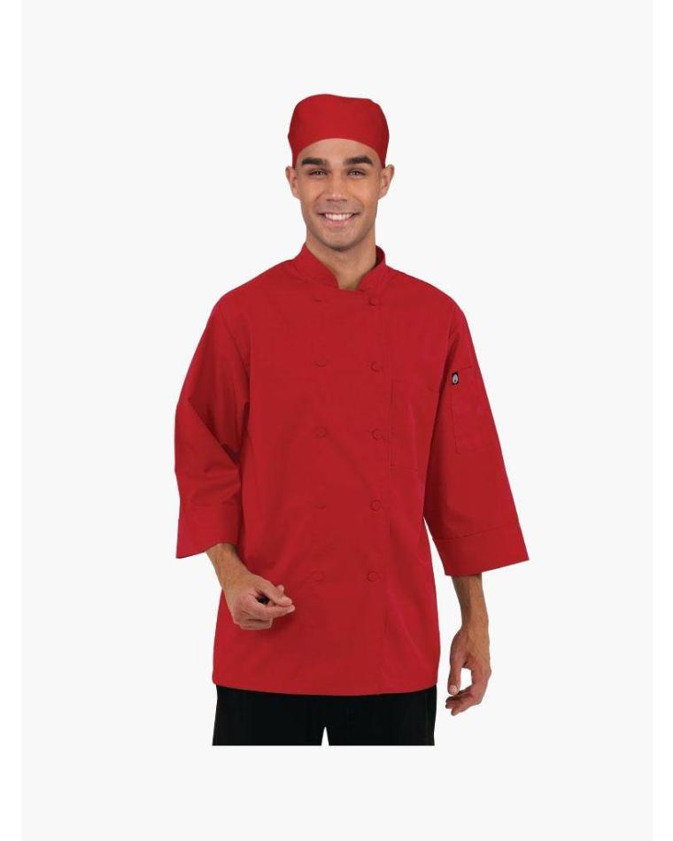 Veste de cuisine - Unisexe - Rouge - Polyester/Coton - Chef Works - B106