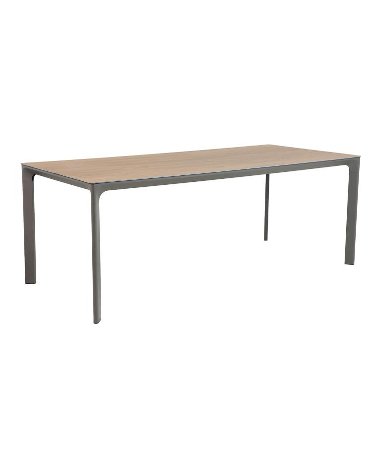 Table régulière de terrasse - Plateau aspect bois - Structure aluminium anthracite - 200 x 90 CM - Promoline