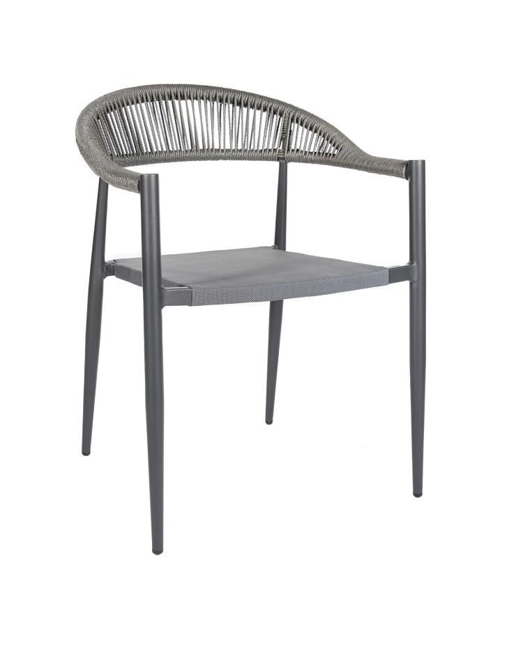 Chaise de terrasse - Joanna - Rotin Anthracite - Aluminium - Promoline