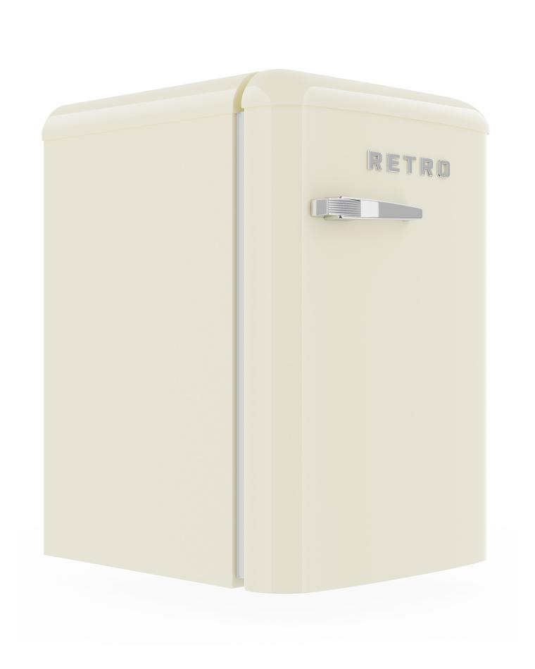 Réfrigérateur Rétro - 120 Litres - Modèle de table - Crème - Promoline