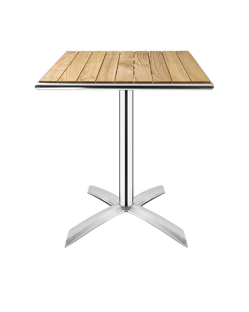 Table pliante - H 73 x 60 x 60 CM - Frêne/Aluminium - Bolero - GK991