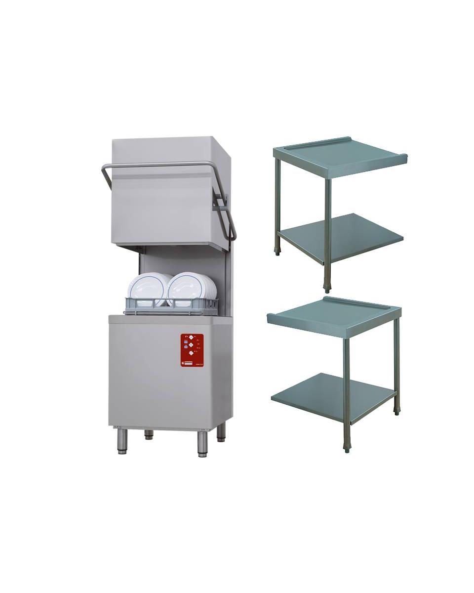 Modèle hotte lave-vaisselle - Break tank - Panier 50 x 50 CM - 2 tables de vidange - Diamant - D26/6B/A
