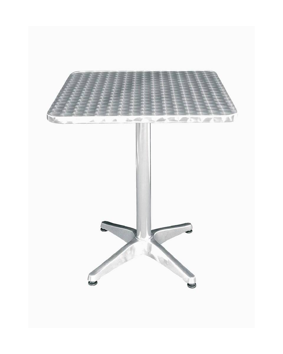 Table - Gris - H 72 x 60 x 60 CM - Inox/Aluminium - Bolero - U427