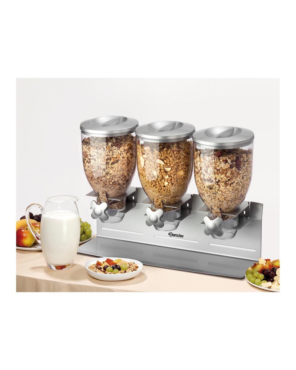 Distributeur de céréales - 3 x 3,5 litres - Bartscher - 500379