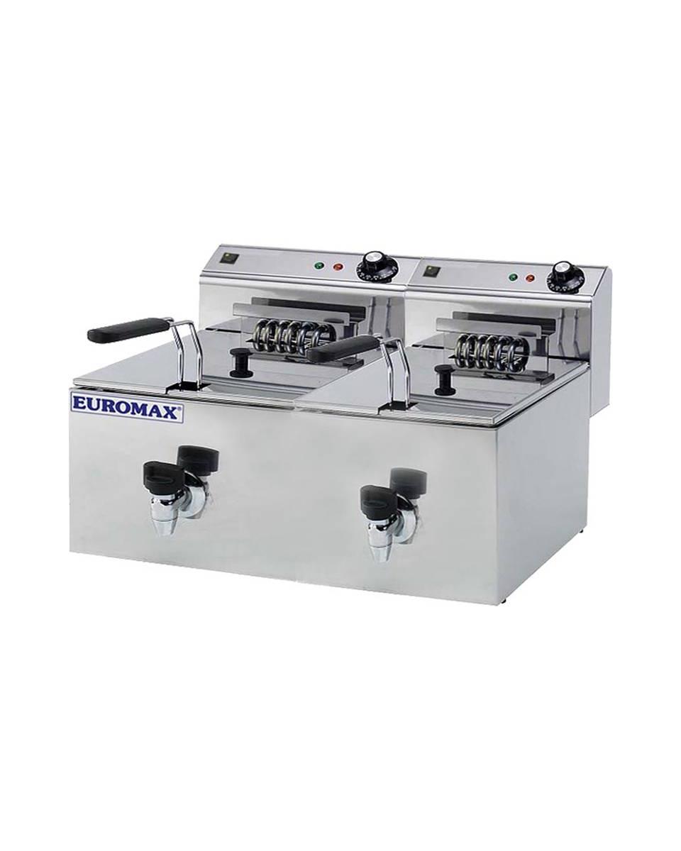 prof. Friteuse double 10+10 litres + robinet - Euromax - 10390K