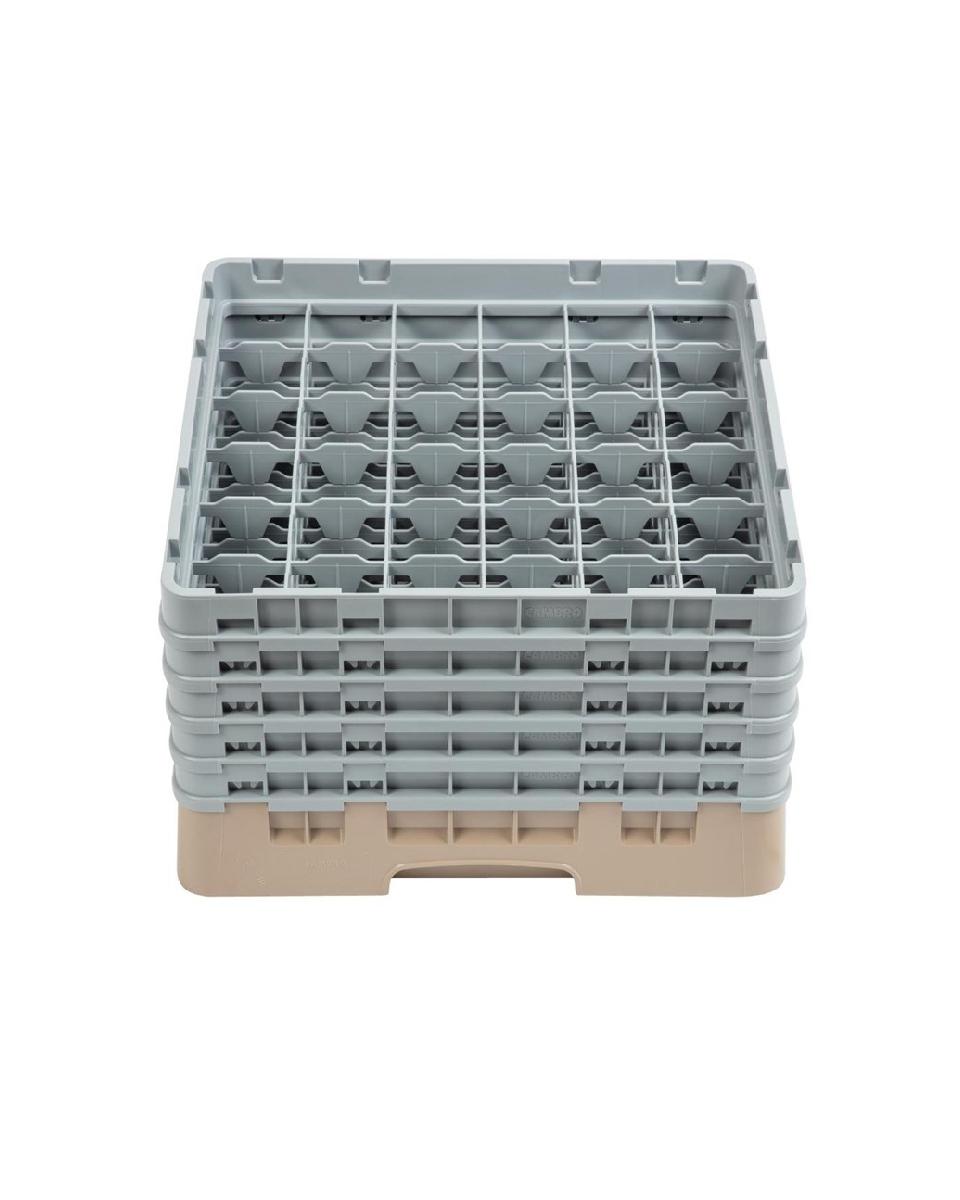 Panier lave-vaisselle - 36 compartiments - Beige - H 30,8 x 50 x 50 CM - Polypropylène - Cambro - DW559