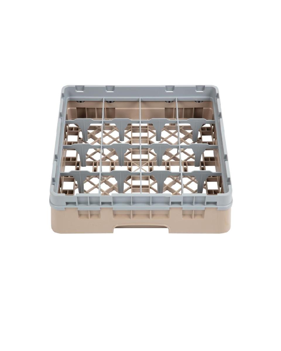 Panier lave-vaisselle - 16 compartiments - Beige - H 14,3 x 50 x 50 CM - Polypropylène - Cambro - DW550