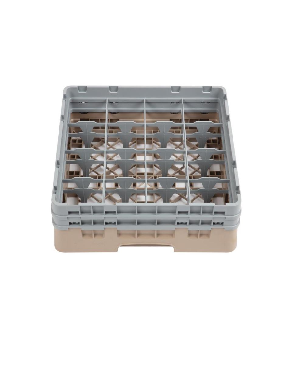 Panier lave-vaisselle - 16 compartiments - Beige - H 18,4 x 50 x 50 CM - Polypropylène - Cambro - DW551
