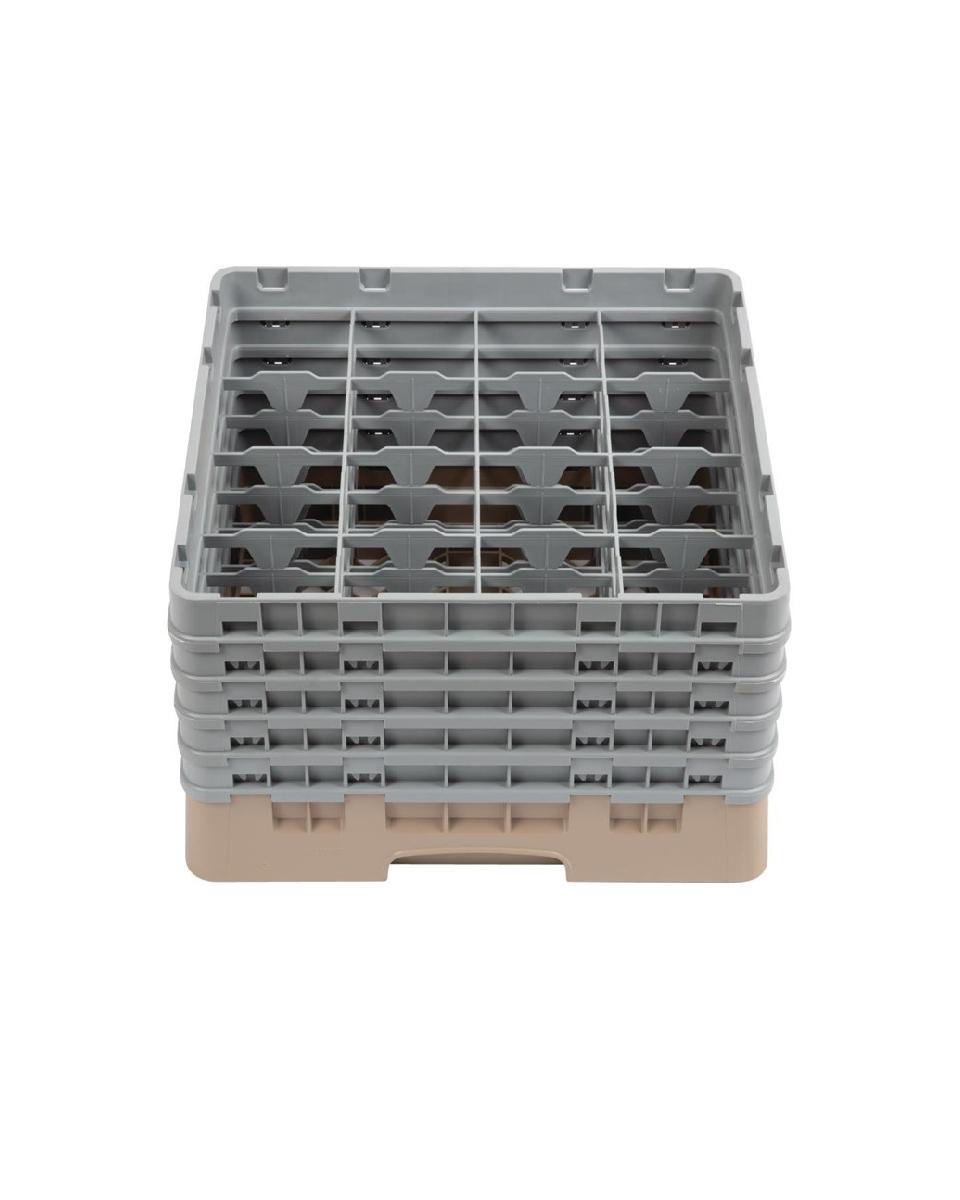 Panier lave-vaisselle - 16 compartiments - Beige - H 30,8 x 50 x 50 CM - Polypropylène - Cambro - DW552