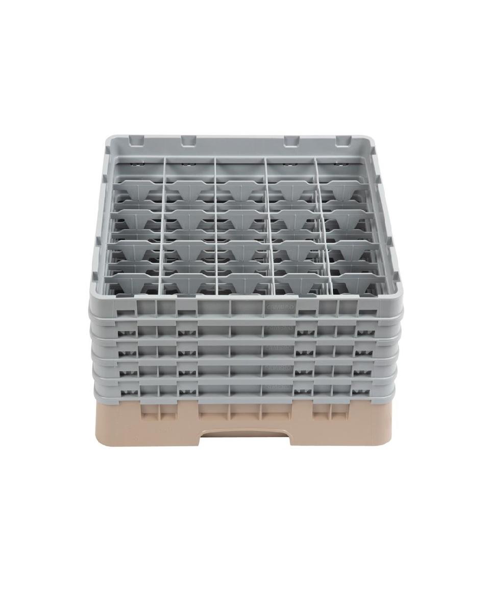 Panier lave-vaisselle - 25 compartiments - Beige - H 30,8 x 50 x 50 CM - Polypropylène - Cambro - DW556
