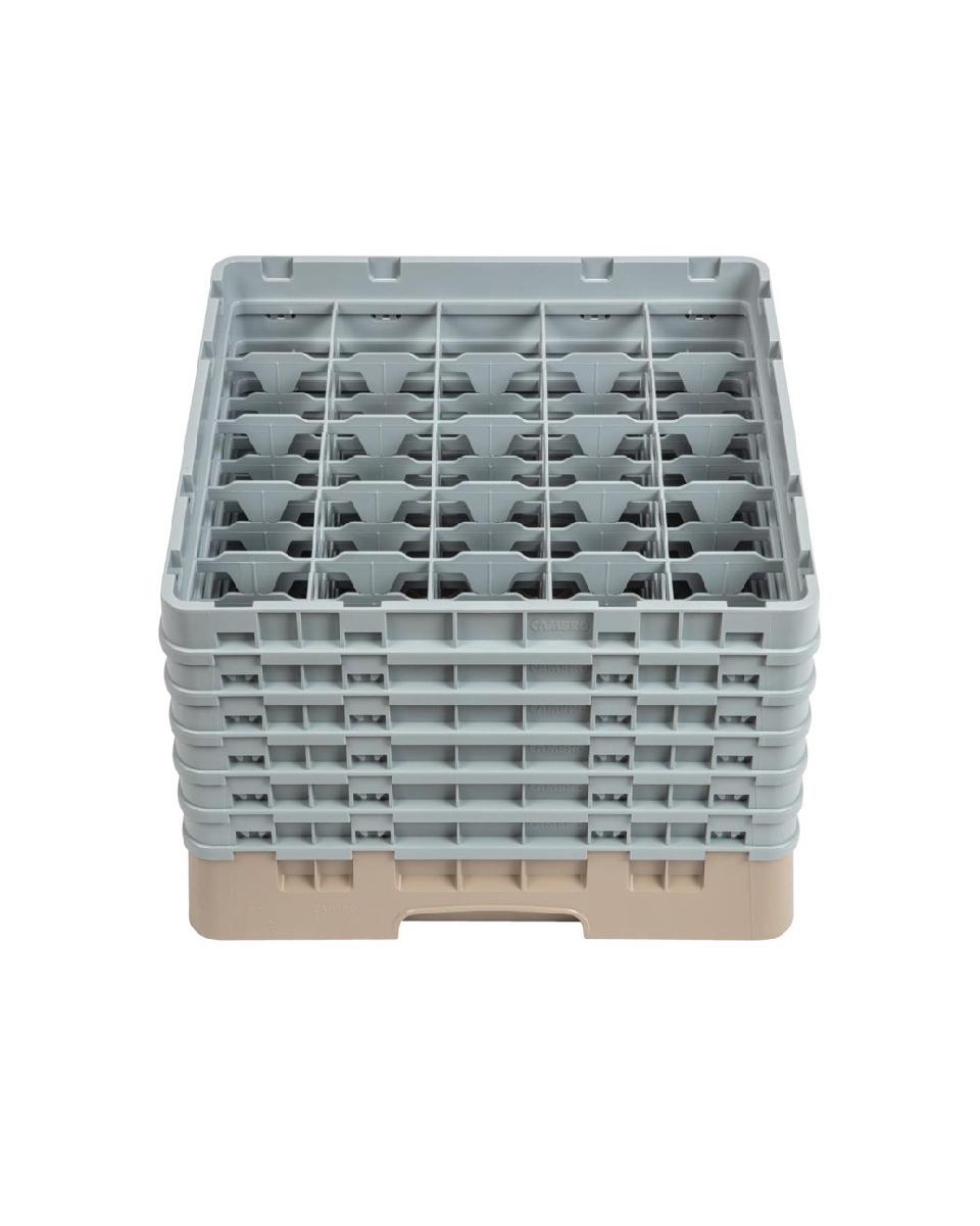 Panier lave-vaisselle - 25 compartiments - Beige - H 34,9 x 50 x 50 CM - Polypropylène - Cambro - DW557