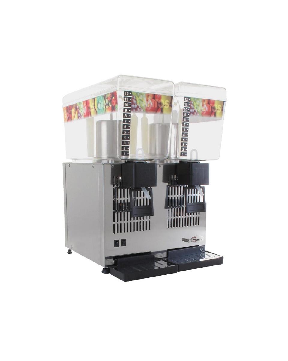Distributeur de boissons - Double - 24 Litres - H 54,5 x 38 x 43 CM - Inox/Polycarbonate - Santos - K280
