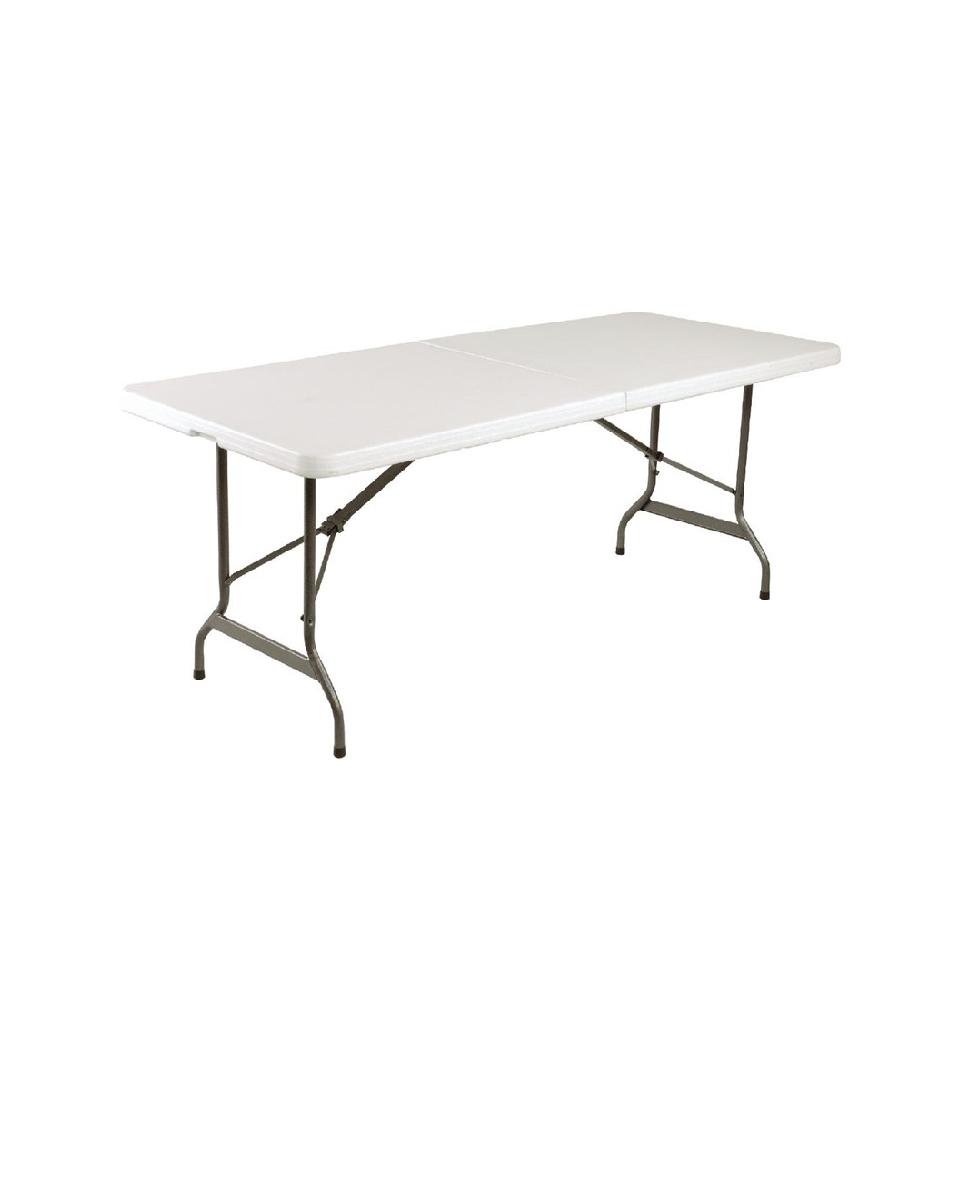 Table pliante - Blanc - H 73,5 x 182,9 x 76,2 CM - Polyéthylène/Acier - Bolero - L001