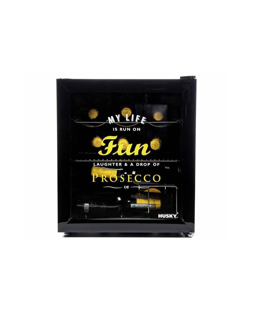 Mini frigo porte vitrée - Prosecco - 46 litres - Noir - Husky - KK50-PROSECCO