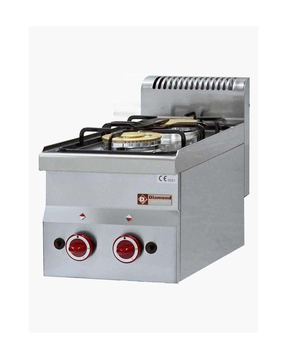 Cuisinière à gaz - 2 feux - Modèle de table - Diamant - G60/2F3T
