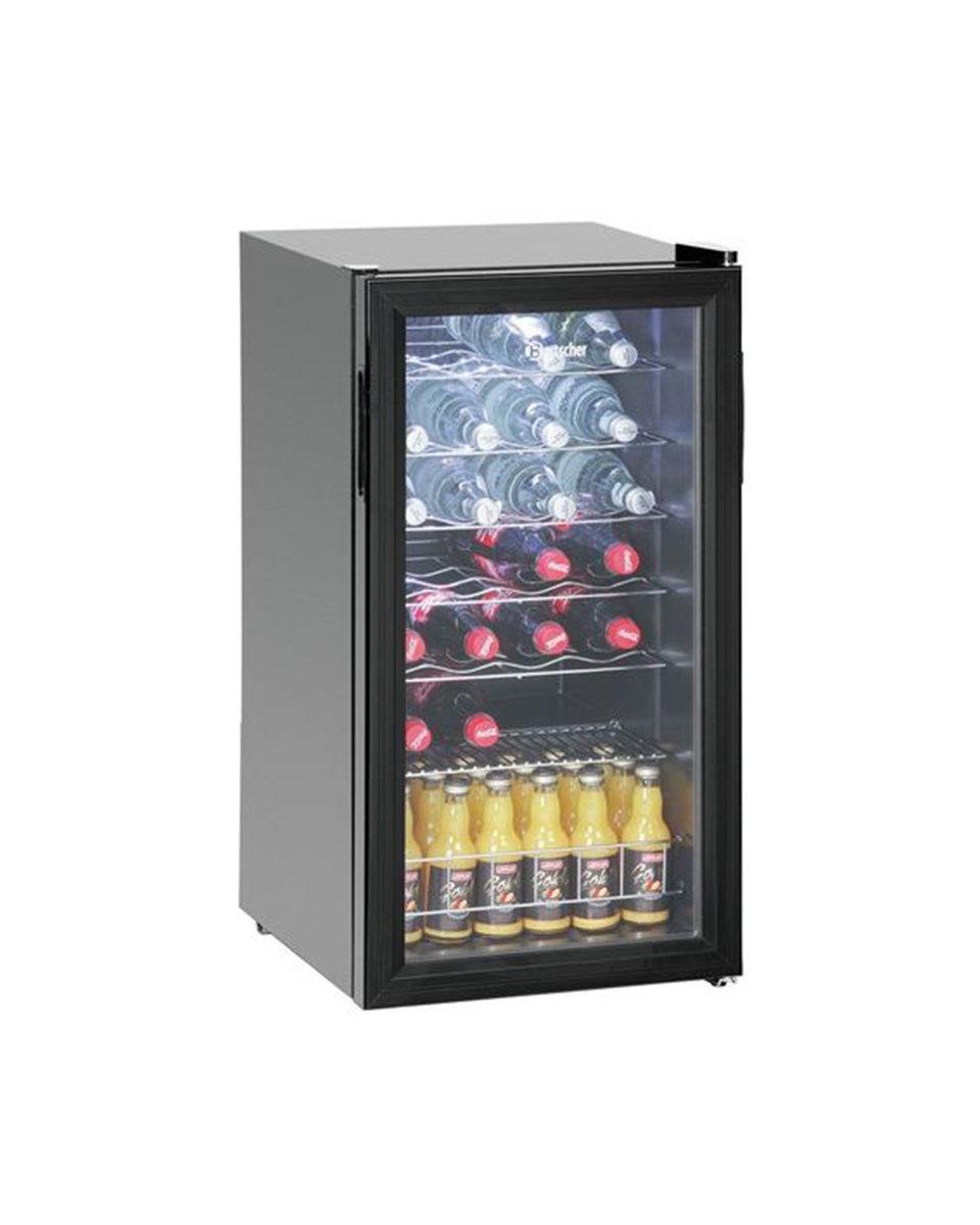 Réfrigérateur porte vitrée - 88 Litre - 1 Portes - Noir - Bartscher - 700082G