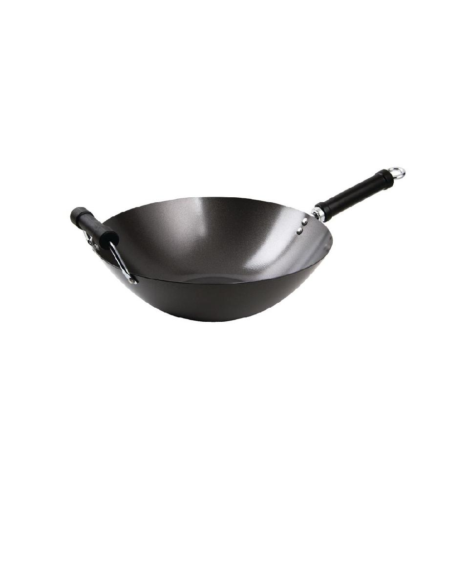 Poêle wok - Ø 35,6 x H 15 CM - Acier carbone - Kitchen Craft - K250