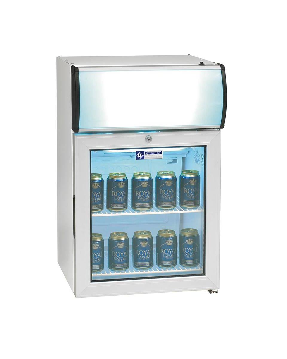 Réfrigérateur - 60 Litres - Blanc - Caisson lumineux - Diamant - TOP50PC/T