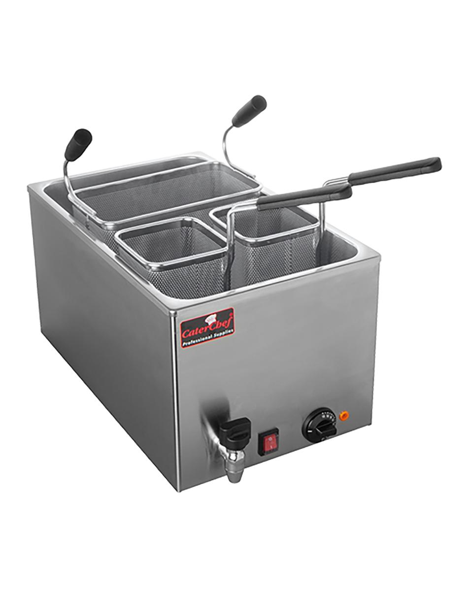 Cuiseur à Pâtes - H 28 x 34 x 54 CM - 10 KG - 220 - 240 V - 3500 W - Inox - 18 Litre - +30°C / +120°C - Cater Chef - 508025