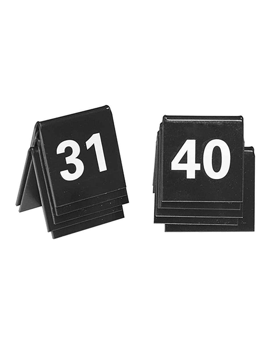 Numéro de table Set - H 3,5 x 4 x 3 CM - 0,05 KG - polystyrène - Noir - 880113