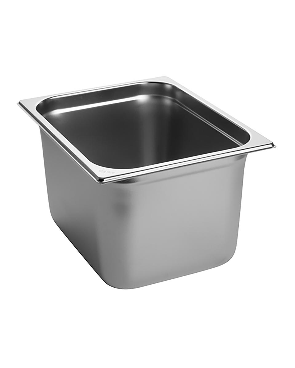 Bac gastronorme - 1/2 GN - 12 Litres - H 20 x 32,5 x 26,5 CM - Inox - Caterchef - 953121