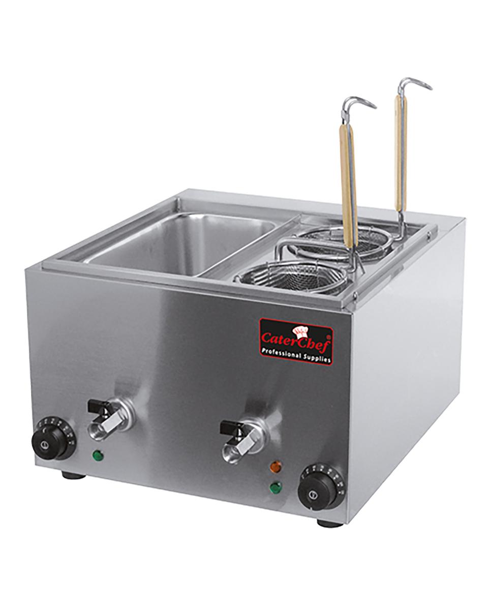 Cuiseur à pâtes - H 31 x 42,2 x 51 CM - 9,4 KG - 220 - 240 V - 3000 W - Inox - 8,8 Litre - +30°C / +100°C - Cater Chef - 688240