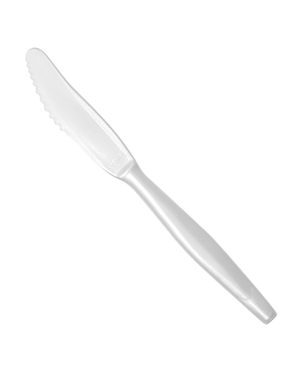 Couteau de table - 0,01 KG - 19 CM - Styrène-Acrylonitrile (San) - Blanc - WACA - 937153