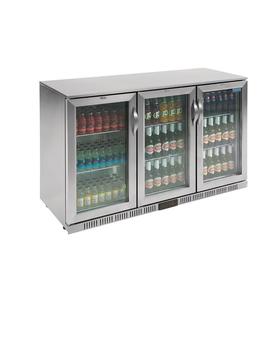 Réfrigérateur porte vitrée - 330 Litres - 3 portes - H 90 x 135 x 52 CM - 350 W - 230 V - Polar - GL009