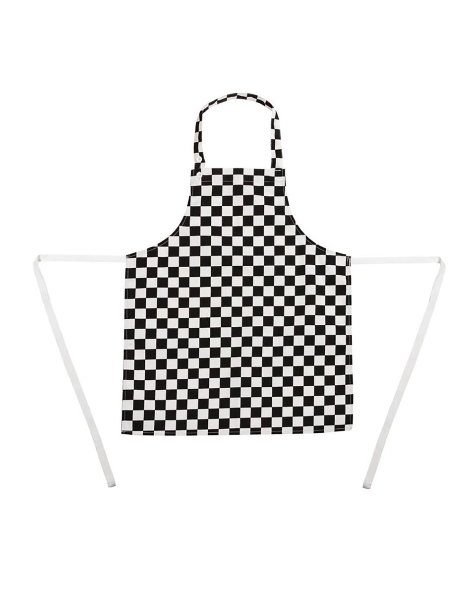 Tablier Enfant - Taille Unique - Noir/Blanc - 51 x 68,5 CM - Polyester/Coton - Vêtement Blancs Chefs - B357