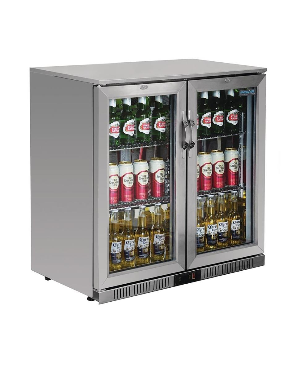 Réfrigérateur porte vitrée - 208 Litre - 2 portes - H 90 x 90 x 52 CM - 230 V - Polar - GL008