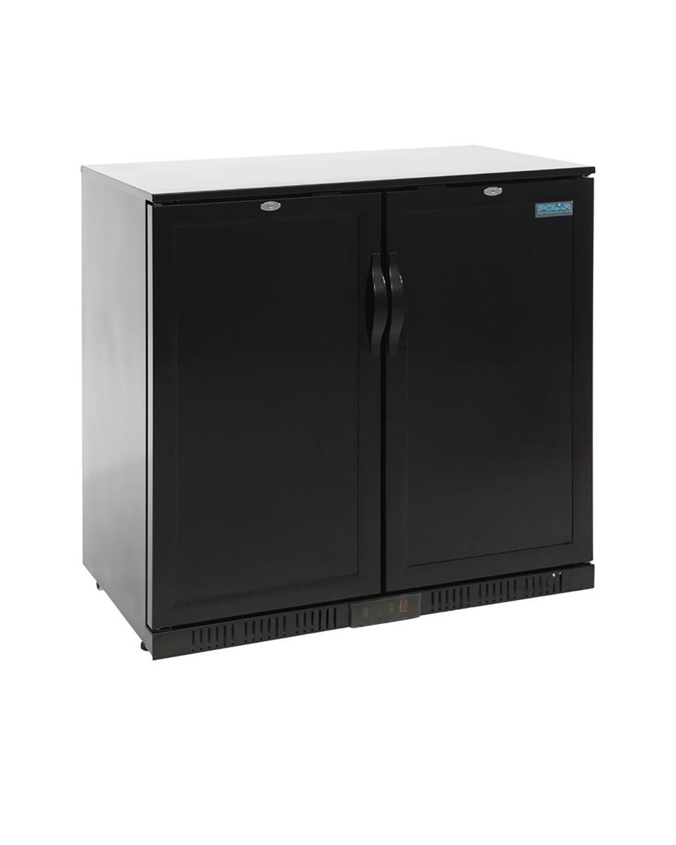 Réfrigérateur porte vitrée - 208 Litre - Noir - 2 portes - H 90 x 90 x 52 CM - 230 V - Polar - GL016
