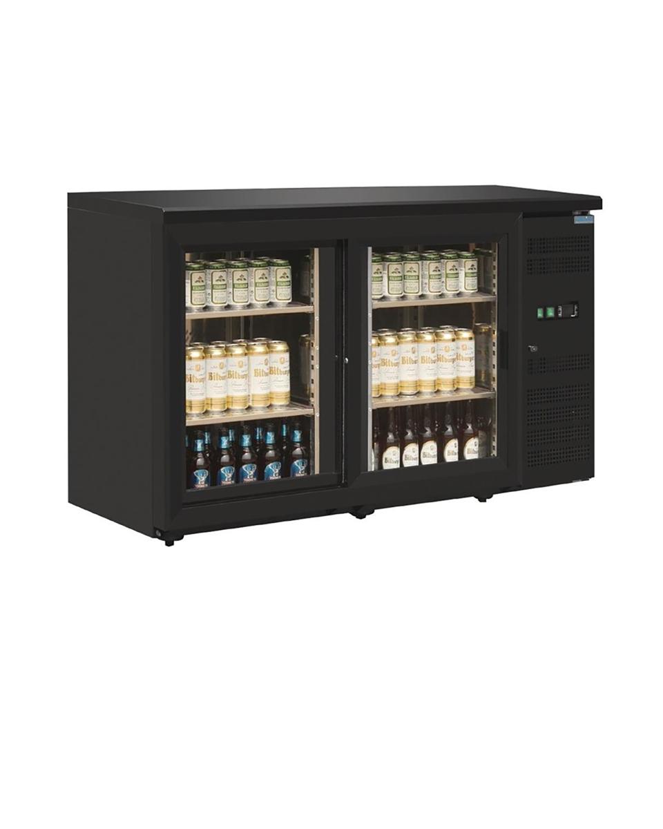Réfrigérateur porte vitrée - 350 Litres - 2 portes - H 86 x 146,2 x 51,3 CM - 230 V - Acier/Verre - Polar - CS102