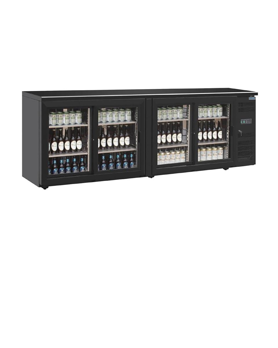 Réfrigérateur porte vitrée - 698 Litre - 4 portes - H 86 x 254,2 x 51,3 CM - 230 V - Acier/Verre - Polar - CS103