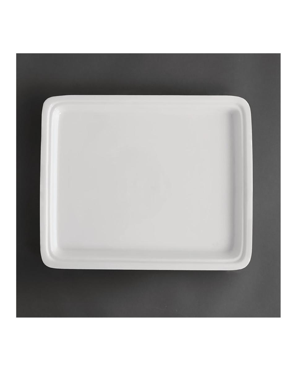 Bac gastronorme - 1/2 GN - Blanc - H 3 x 26,5 x 32,5 CM - Porcelaine - Olympia - CD716