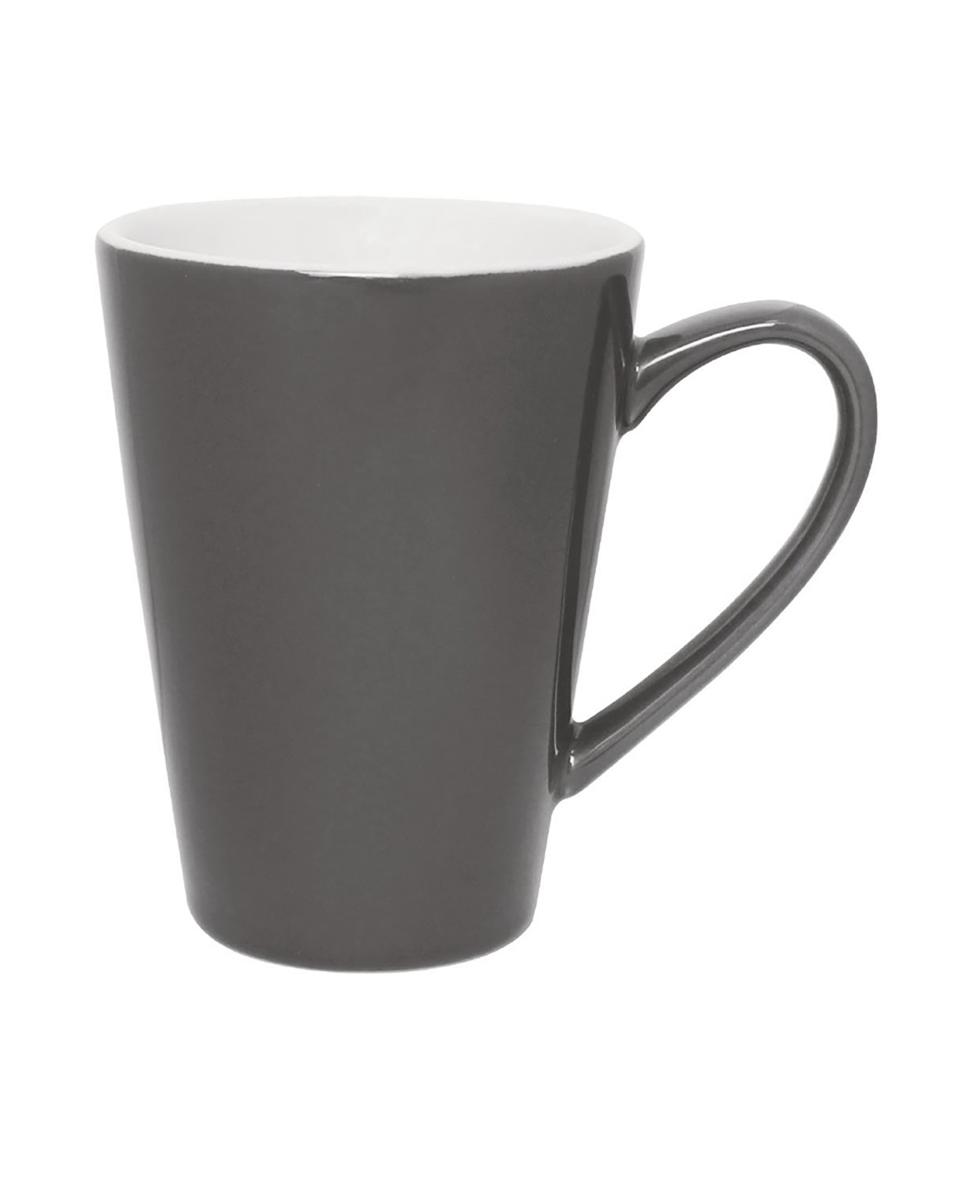 Tasse à latte - 34 CL - 12 pièces - Gris - H 11,5 x 12,5 CM - Grès - Olympia - GL488
