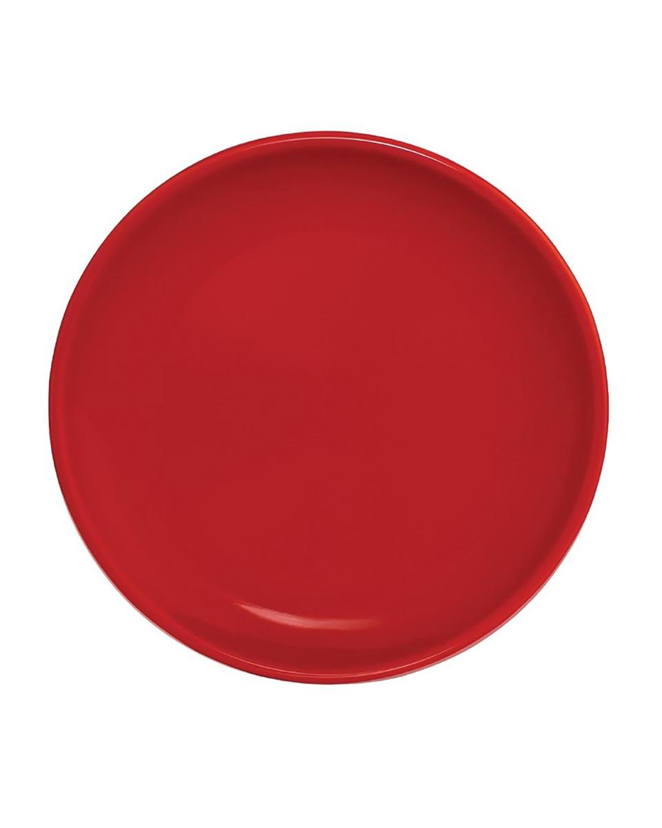 Assiette coupe - 12 pièces - Rouge - Ø 20,5 x H 2,6 CM - Grès - Olympia - CG352