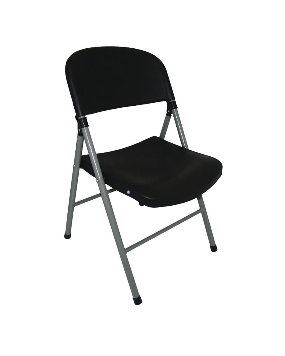 Chaise pliante - 2 pièces - Noir - H 81 x 49 x 50 CM - Acier/Polypropylène - Bolero - CE693