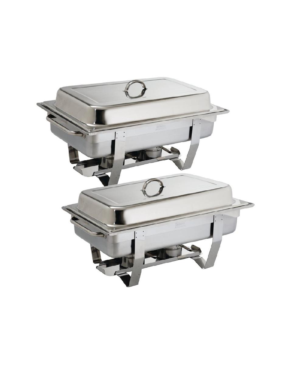 Set Chafing dish - 1/1 GN - 9 Litre - 2 pièces - Argent - H 27 x 33,2 x 59 CM - Inox - Olympia - S300