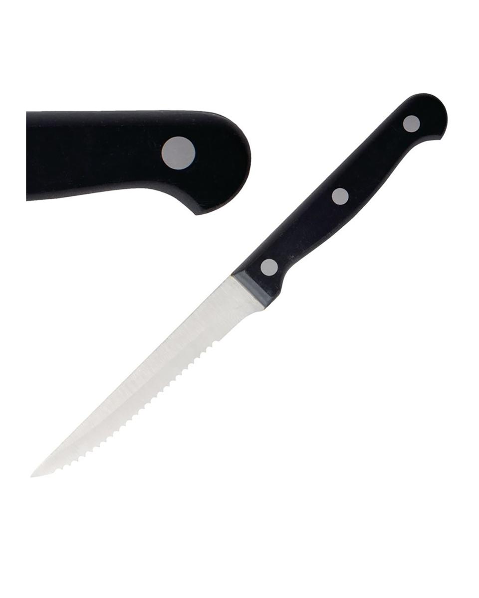 Couteau à steak - 12 pièces - Noir - H 21,5 x 21,5 CM - Olympia - C134