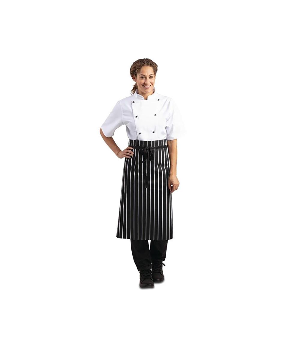 Tablier - Unisexe - Noir/Blanc - 76 x 92 CM - Polyester/Coton - Vêtements de Chef Blancs - A938