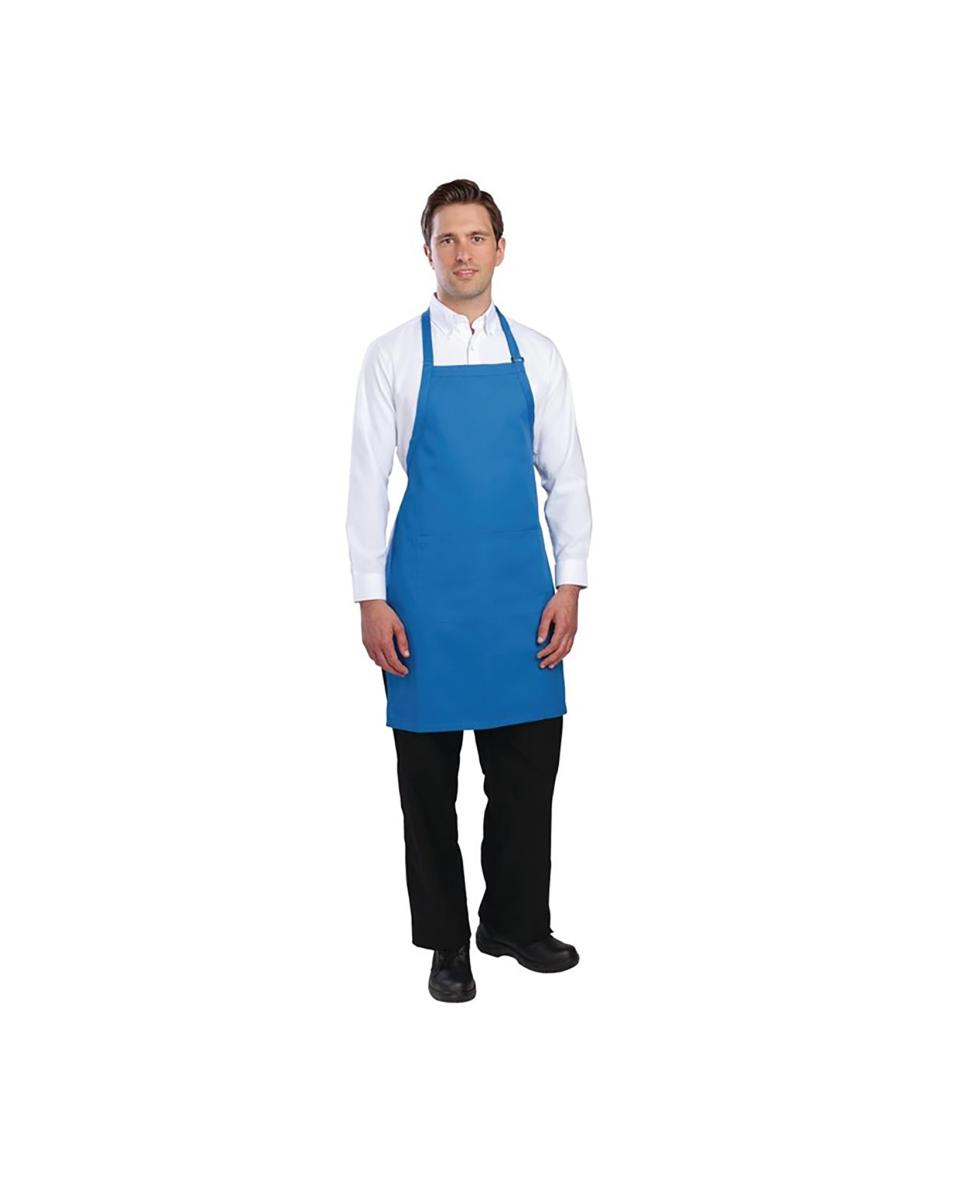 Tablier Halter - Ajustable - Unisexe - Taille Unique - Bleu - 61 x 86 CM - Polyester/Coton - Chef Works - B193