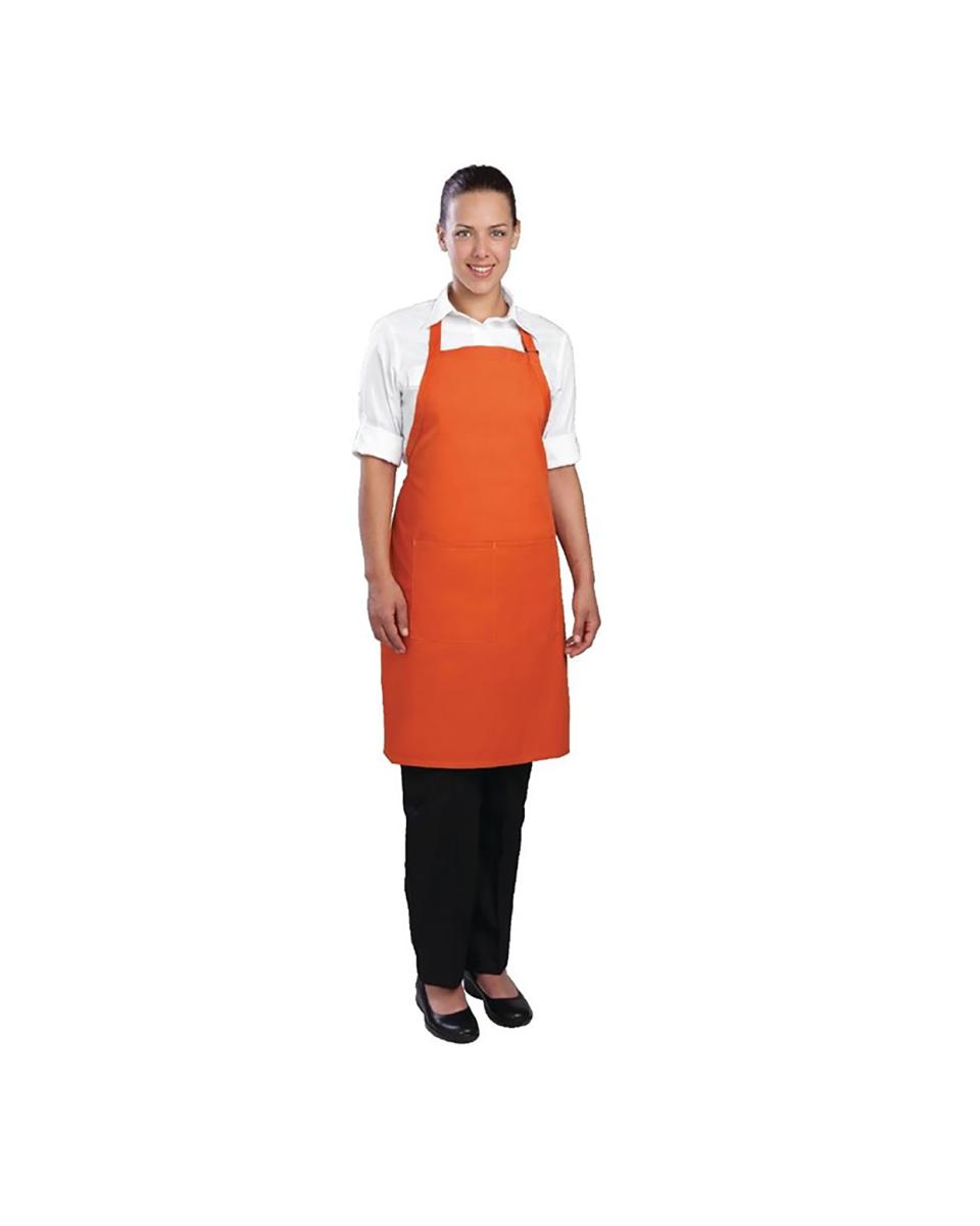 Tablier Halter - Ajustable - Unisexe - Taille Unique - Orange - 61 x 86 CM - Polyester/Coton - Chef Works - B195