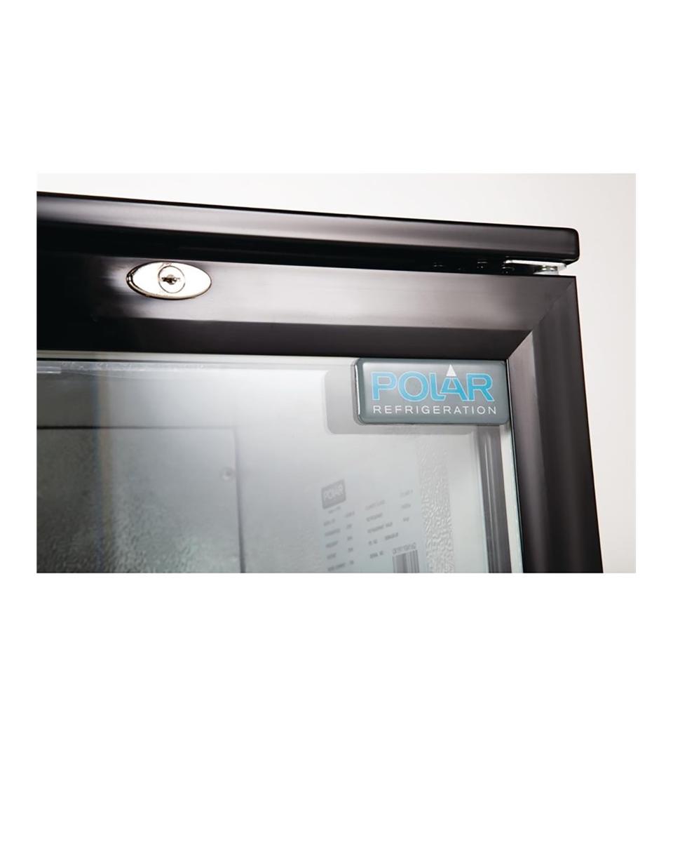 Réfrigérateur porte vitrée - 208 Litre - Noir - 2 portes - H 90 x 90 x 52 CM - 230 V - Polar - GL002
