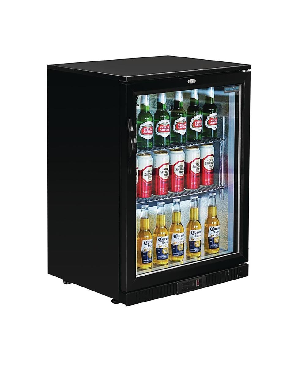 Réfrigérateur porte vitrée - 128 Litres - Noir - H 85 x 60 x 52 CM - 180 W - 230 V - Polar - GL011