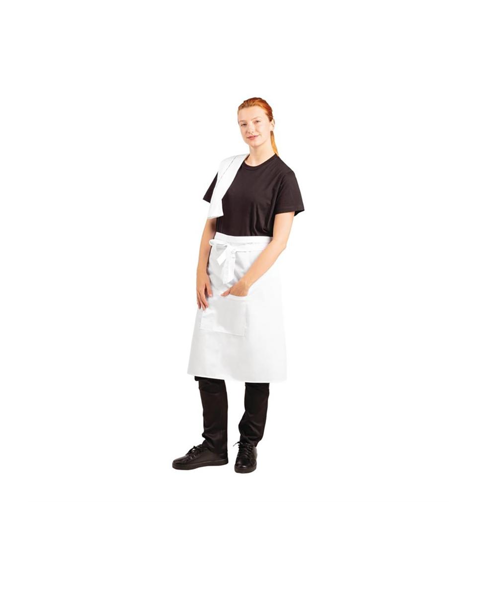 Tablier - Unisexe - Regular Fit - Blanc - 100 x 70 CM - Polyester/Coton - Vêtements de Chefs Blancs - B132