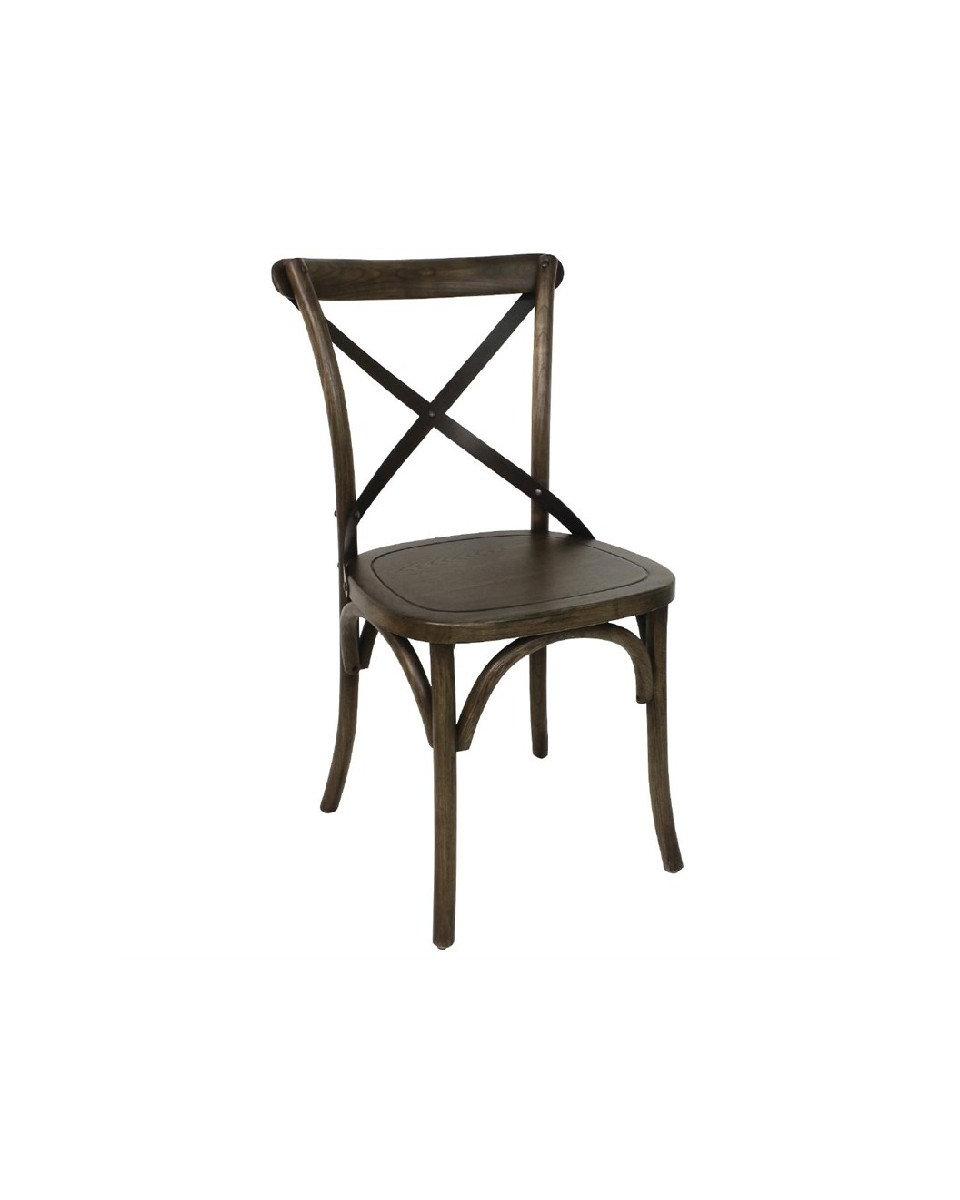 Chaise de restauration - 2 pièces - Noyer - H 88 x 46 x 54 CM - Bois - Bolero - GG658