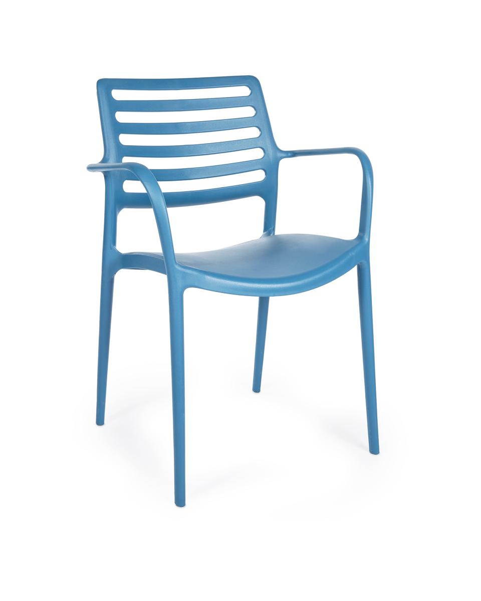 Chaise de terrasse - Louise - Bleu - Plastique - Promoline