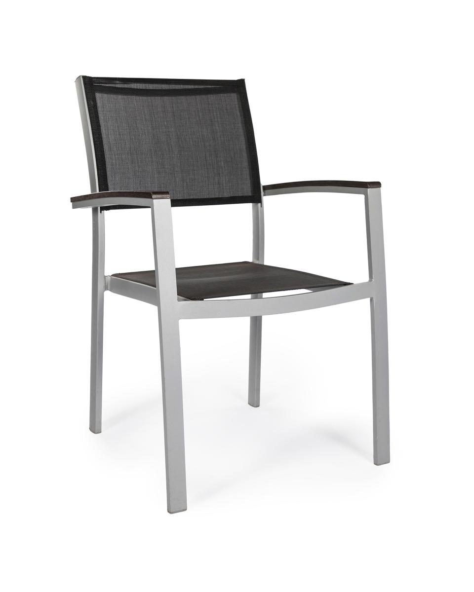 Chaise de terrasse - Moon Super - Gris - Textilène - Promoline